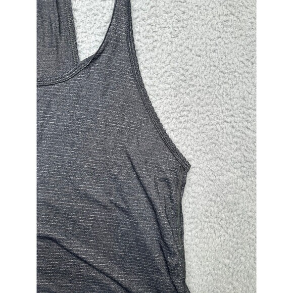 Lululemon Women's 6  Singlet Tank Top Racerback Shirt Heathered Gray Striped - Picture 3 of 7